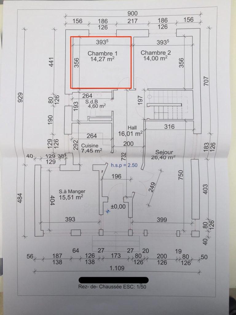 Leudelange chambre 1 plan