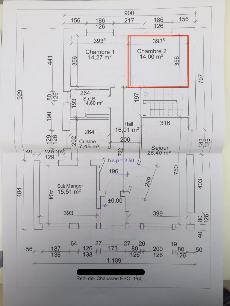 Leudelange chambre 2 plan